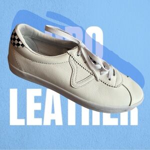 Vans White Leather Sneakers Men’s Sz 9.5 and Women’s 11